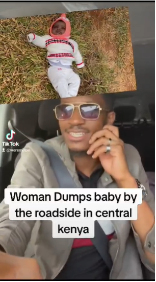 Shocking: Man dumps young baby by the roadside, speeds off with a motorbike